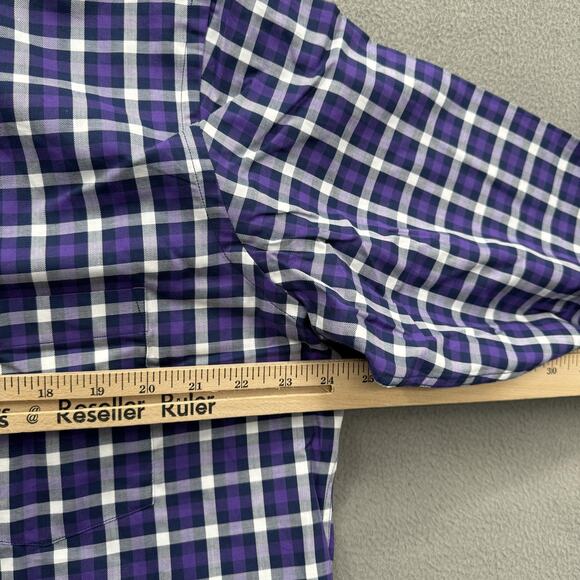 Tailorbyrd Collection Shirt Mens Large Purple Plaid 100% Cotton Button Up - Picture 6 of 11